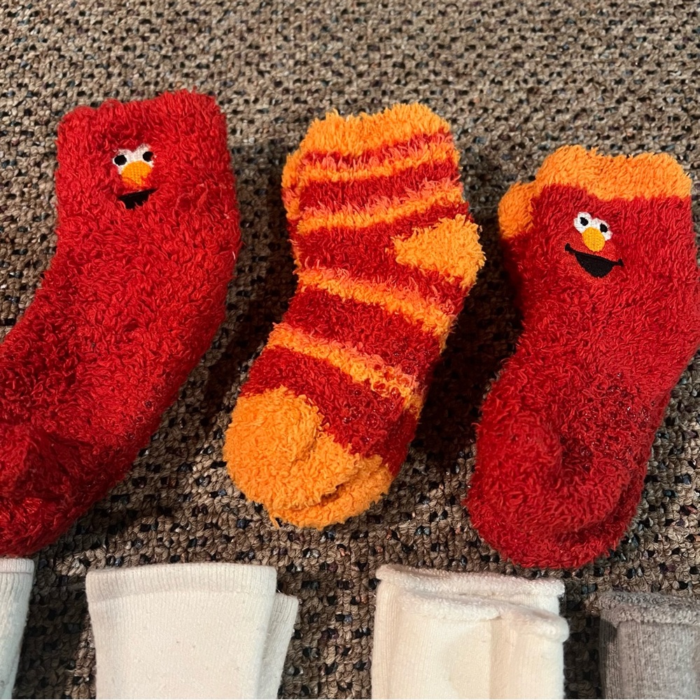 Colorful Fuzzy and Plain Socks Set - Picture 2 of 4